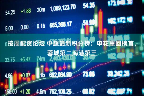 按周配资论坛 中超最新积分榜：申花重回榜首，蓉城第二海港第三