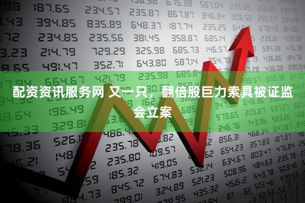 配资资讯服务网 又一只，翻倍股巨力索具被证监会立案